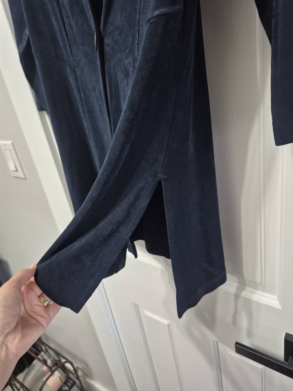 Chico's Navy V-Neck Single-Button Cardigan - Picture 2 of 6